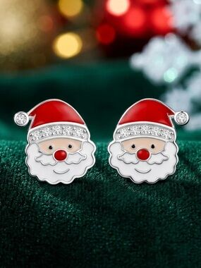 Cute Red Santa Stud Earrings